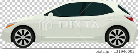 Modern sports hatchback flat side view 131946003