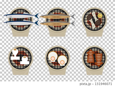 七輪で食材を焼く 七輪で食材を焼く 131946071