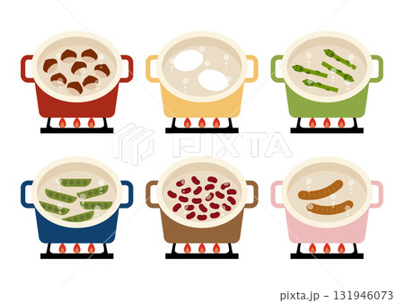 鍋で茹でる 131946073