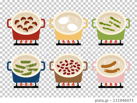 鍋で茹でる 131946073