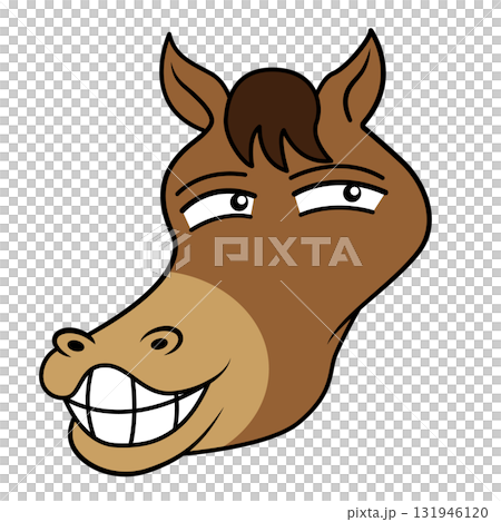 Smiling horse illustration Smiling horse illustration 131946120