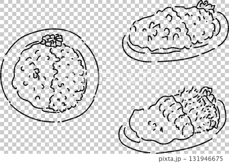 Curry rice 3 types line only Curry rice 3 types line only 131946675
