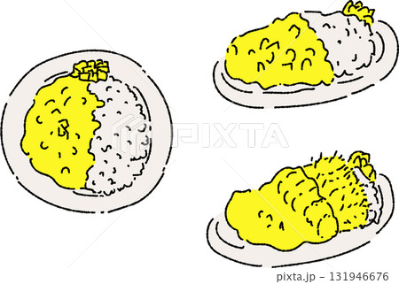 カレーライス　3種類　単色 131946676