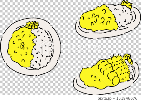 カレーライス　3種類　単色 131946676