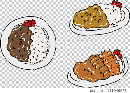 咖哩飯（3種）- 有光澤 131946678