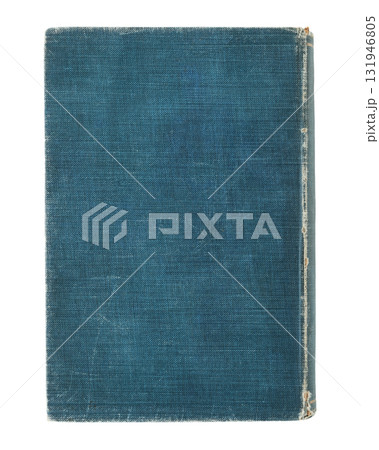 Back side of old antique closed book with textured leather cover, isolated on transparent background Back side of old antique closed book with textured leather cover, isolated on transparent background 131946805