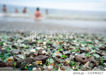 Discovering the beauty of glass beach in Vladivostok, Russia on a summer day 131946827