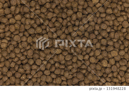 Full frame image of cat dry food kibbles 131948228