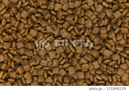 Full frame image of cat dry food kibbles 131948229