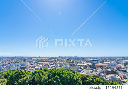 小牧山城、展望室からの眺め〈愛知県小牧市〉 小牧山城、展望室からの眺め〈愛知県小牧市〉 131948314