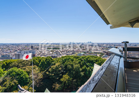 小牧山城、展望室からの眺め〈愛知県小牧市〉 小牧山城、展望室からの眺め〈愛知県小牧市〉 131948316