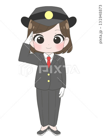 女性駅員のかわいいイラスト 131948873