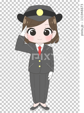 女性駅員のかわいいイラスト 131948873