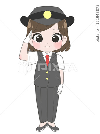 女性駅員のかわいいイラスト 女性駅員のかわいいイラスト 131948875