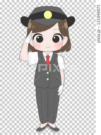 女性駅員のかわいいイラスト 女性駅員のかわいいイラスト 131948875