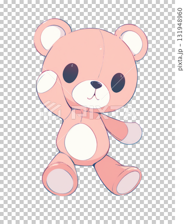 Cute pink teddy bear 131948960