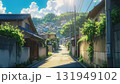 午後の日差しが照らす坂道の住宅街 131949102