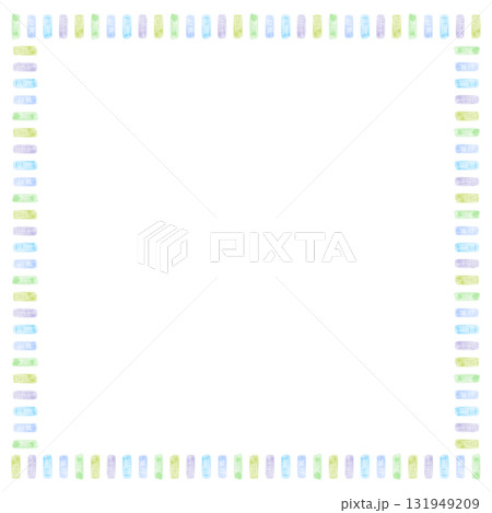 かわいい点線の水彩風フレーム 正方形 かわいい点線の水彩風フレーム 正方形 131949209