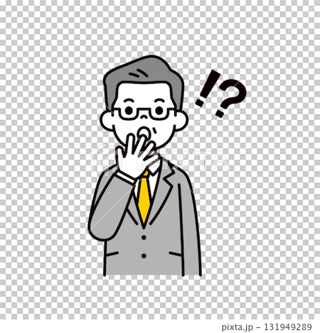 A simple upper body vector illustration of a senior male manager who is surprised and surprised A simple upper body vector illustration of a senior male manager who is surprised and surprised 131949289