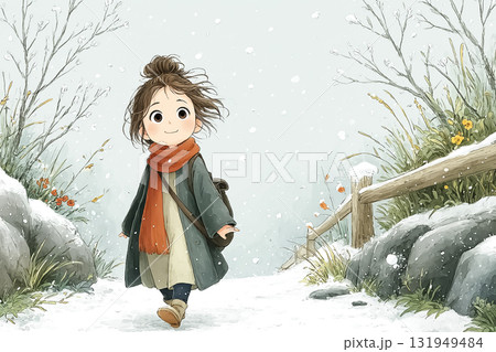 美優シリーズ：静寂の青、安らぎの美優　雪景色 131949484