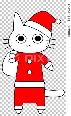 Full-body cat character wearing a Santa costume | Christmas, gift, winter, cute Full-body cat character wearing a Santa costume | Christmas, gift, winter, cute 131949804