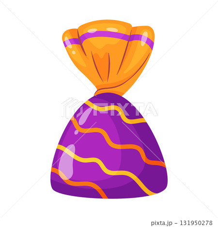Candy in bright wrapping. flat vector style. 131950278