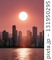 Urban Sunset Over Seascape 131950295