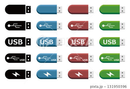 USBメモリ アイコン セット USBメモリ アイコン セット 131950396