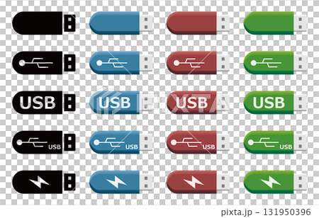 USBメモリ アイコン セット USBメモリ アイコン セット 131950396