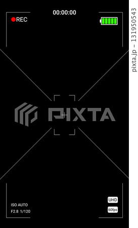 Vertical illustration of a camera recording interface in 4K. Realistic camera screen design with recording indicators and professional video capture layout. Vertical illustration of a camera recording interface in 4K. Realistic camera screen design with recording indicators and professional video capture layout. 131950543