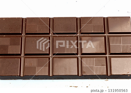 Delicious dark chocolate bar. Healthy eating concept 131950563