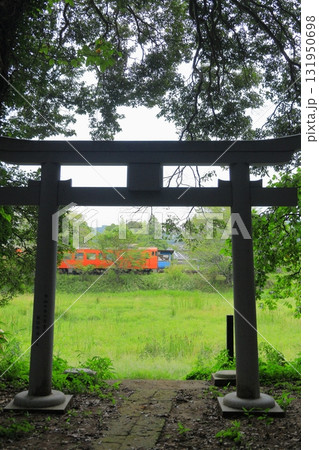 小湊鐵道「飯給駅と神社の鳥居」 小湊鐵道「飯給駅と神社の鳥居」 131950698