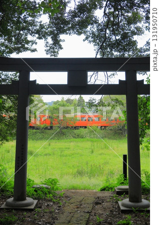小湊鐵道「飯給駅と神社の鳥居」 小湊鐵道「飯給駅と神社の鳥居」 131950710
