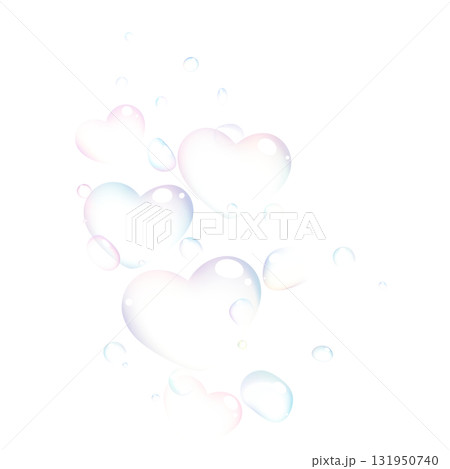 ハートの形の泡が浮かんでいるイラスト 131950740