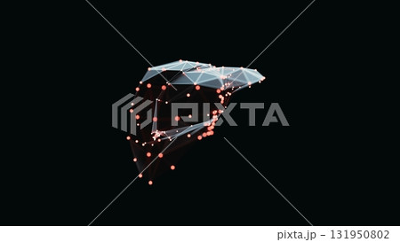 3d render of a vibrant, low-poly liver over dark background 131950802