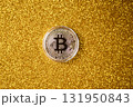 Bitcoin virtual money and fiat money coins euro 131950843