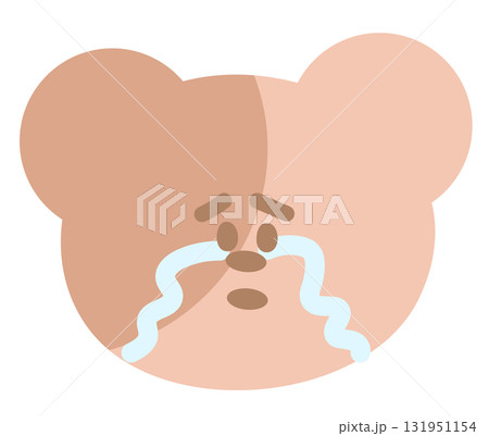 Illustration of teddy bear crying expression for cartoon character, comic, pet shop, vet, emoji, mood, emotion, emotion, feeling, zoo, souvenir shop, pin, animal brooch, sticker, icon, bear face shape Illustration of teddy bear crying expression for cartoon character, comic, pet shop, vet, emoji, mood, emotion, emotion, feeling, zoo, souvenir shop, pin, animal brooch, sticker, icon, bear face shape 131951154
