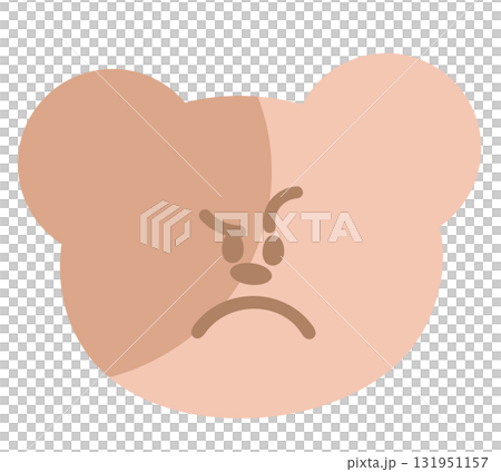 Illustration of teddy bear confused expression for cartoon character, comic, pet shop, vet, emoji, mood, emotion, emotion, feeling, zoo, souvenir shop, animal brooch, sticker, icon, bear face shape 131951157