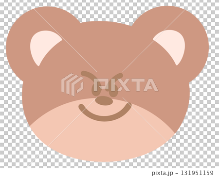 Illustration of teddy bear mean expression for cartoon character, comic, pet shop, vet, emoji, mood, emotion, emotion, feeling, zoo, souvenir shop, pin, animal brooch, sticker, icon, bear face shape 131951159