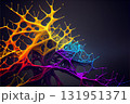 Plexus geometrical colorful abstract background. Abstract digital communication points. 131951371