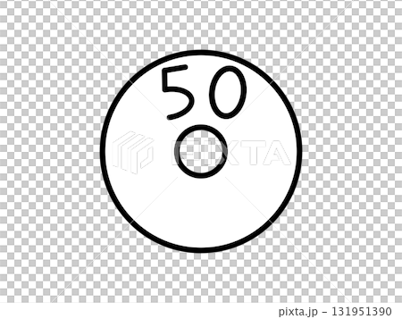 日本 50 日圓硬幣圖示單色 日本 50 日圓硬幣圖示單色 131951390