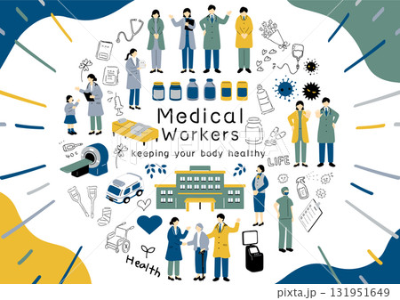 医療従事者と病院 131951649