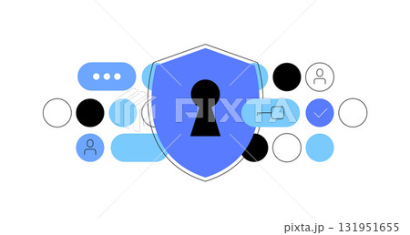 Cyber security concept. Shield with digital elements 131951655