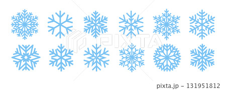 Snowflake collection, blue snowflakes vector icons set Snowflake collection, blue snowflakes vector icons set 131951812