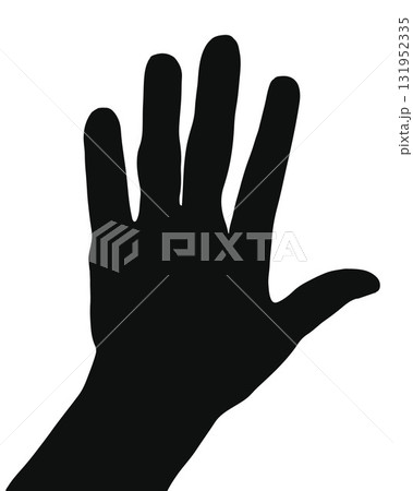 Vector isolated illustration of a hand silhouette. Vector isolated illustration of a hand silhouette. 131952335