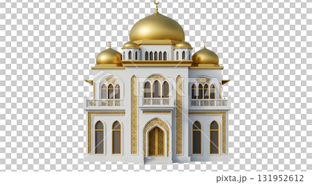 Stunning white and gold mosque with transparent background, perfect for Ramadan, Eid, and Islamic celebrations, conveying peace, faith, and cultural heritage Stunning white and gold mosque with transparent background, perfect for Ramadan, Eid, and Islamic celebrations, conveying peace, faith, and cultural heritage 131952612