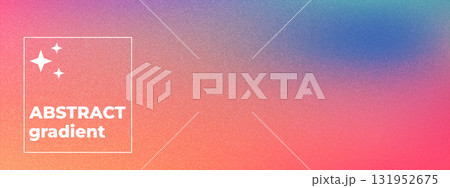 Pink orange blue gradient background. Fine grain and soft noise form abstract texture. Vector smooth gradation. Used for retro poster or movie overlay bg 131952675