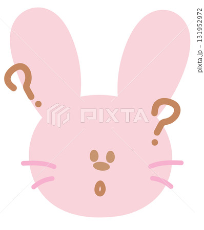 Illustration of pink bunny confused expression for cartoon characters, comic, pet shop, vet, emoji, mood, emotion, emotion, feeling, rabbit icon, animal, happy easter, zoo, souvenir shop, brooch, pin Illustration of pink bunny confused expression for cartoon characters, comic, pet shop, vet, emoji, mood, emotion, emotion, feeling, rabbit icon, animal, happy easter, zoo, souvenir shop, brooch, pin 131952972