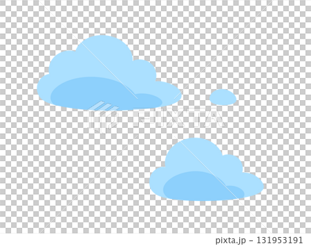 簡單可愛的圓形雲朵插畫 131953191