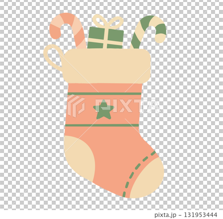 聖誕襪和禮物的插圖 131953444